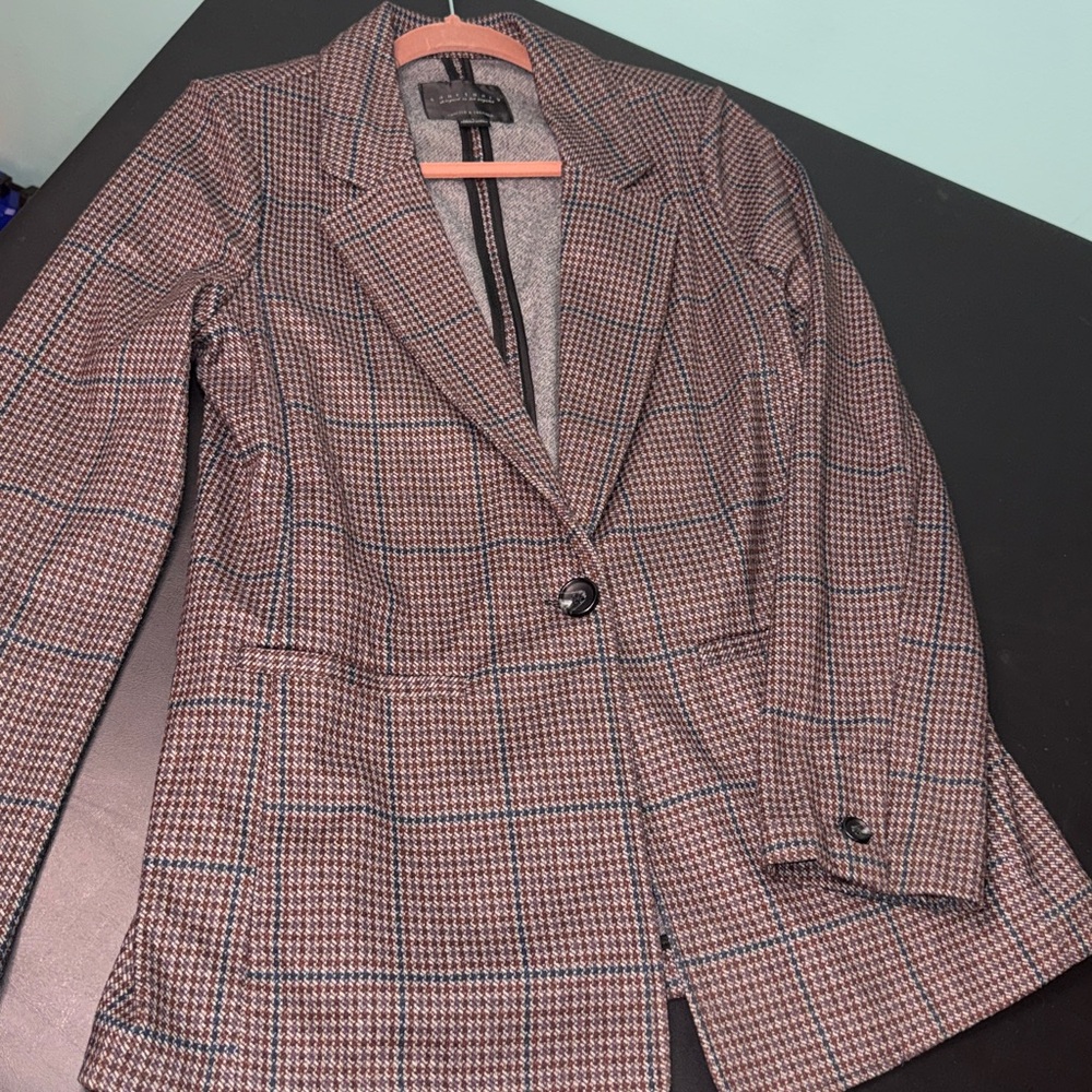 Oversized Sanctuary Women's plaid over size Blazer Jacket - Picture 6 of 7